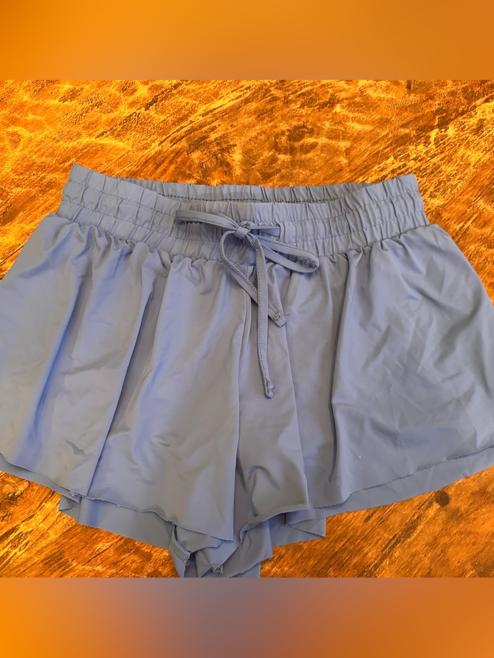 Women's Elastic Waist Athletic Shorts with Drawstring & Built- in Shorts-Size S